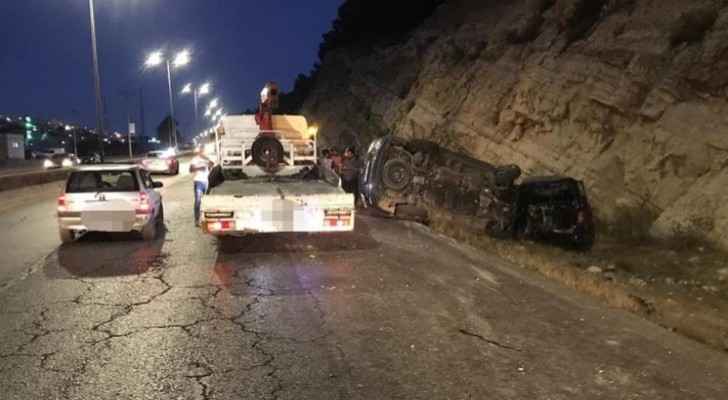 Two injured in two-vehicle collision accident on Irbid-Amman road