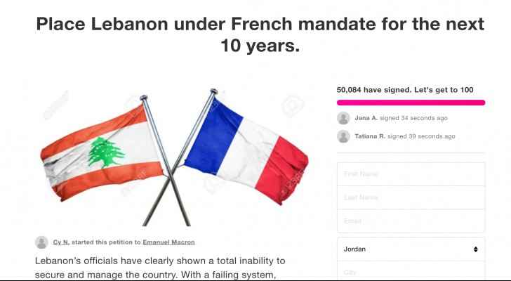 Petition calling for France to take control of Lebanon garners 50,000 signatures