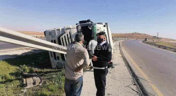 Accident occurs on Mafraq-Zarqa highway involving truck