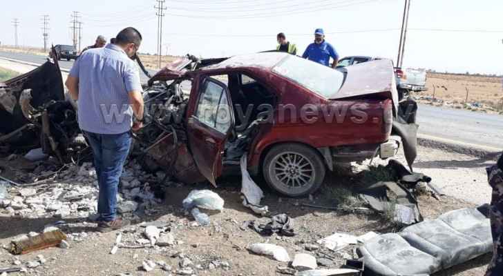IMAGES: One severely injured following car accident in Mafraq