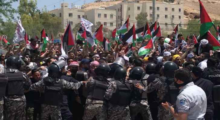 Jordanians demonstrate for second day near Palestinian border in support of Palestine