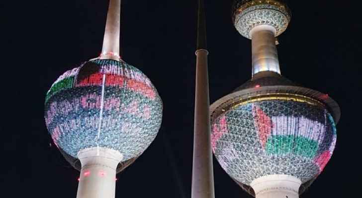 Kuwait lights towers with Palestinian flag in light of recent Israeli Occupation violence