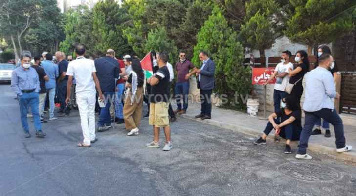 Dozens protest near Palestinian embassy in Amman following killing of activist Nizar Banat