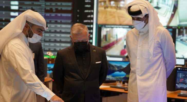 King, Qatari Emir visit World Cup security operations room, Education City Stadium
