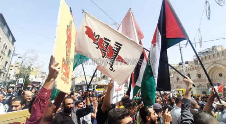 Jordanians march in support of Aqsa Mosque, Palestinians
