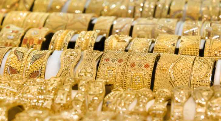 Gold prices rise in Jordan Monday