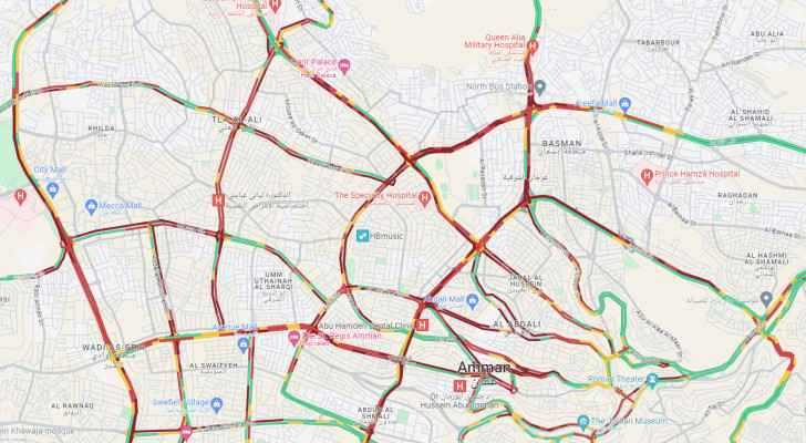 Amman faces traffic jams after sudden government decision ahead of Nashama's arrival
