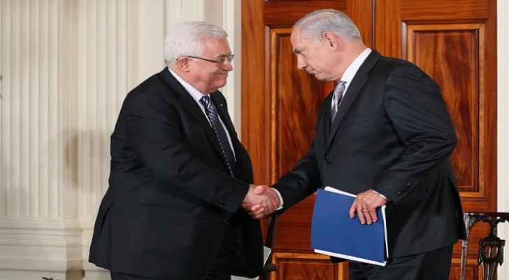 Israeli Occupation Prime Minister, Benjamin Netanyahu and Palestinian President, Mahmoud Abbas 