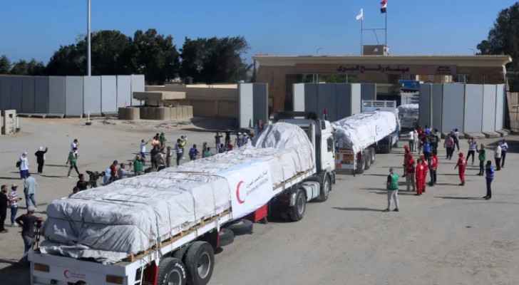Aid trucks enter Gaza Strip through Rafah border crossing