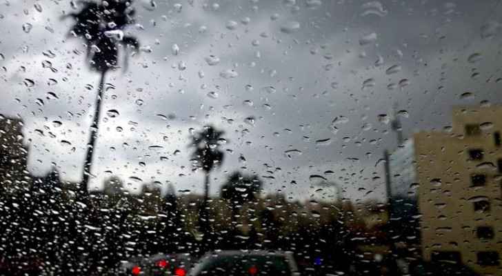 Rain weather in Amman. 