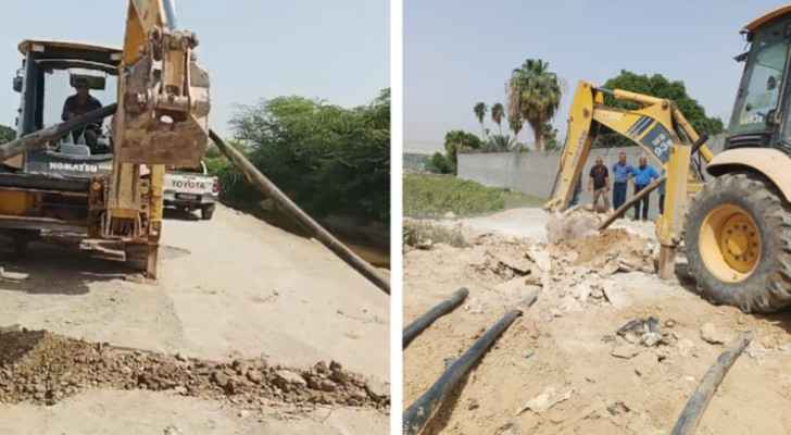 Aspect of removing infringements on King Abdullah Canal in South Shuna