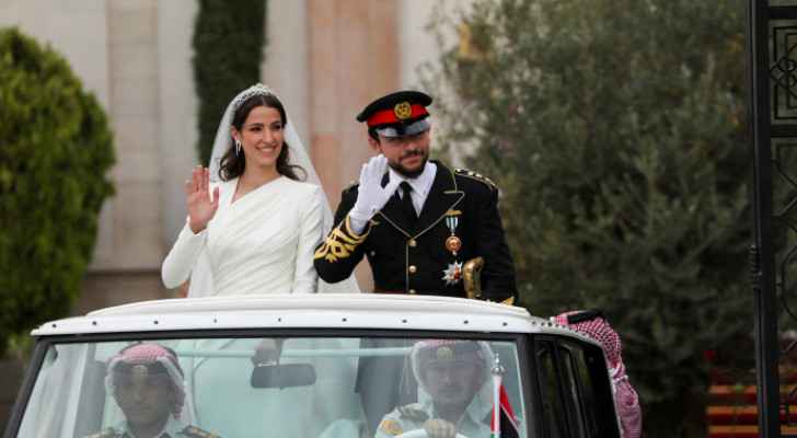 Crown Prince Hussein bin Abdullah II and Princess Rajwa Al Hussein during their wedding ceremony (June 1, 2023)
