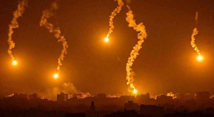 File photo: “Israeli” flares over the city of Rafah