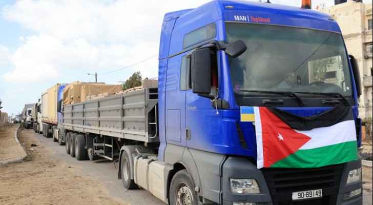 Jordanian aid convoy transporting a Jordanian field hospital to Khan Yunis in the southern Gaza Strip (November 20, 2023) (Photo: AFP) 