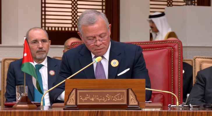 His Majesty King Abdullah II speaks to the 33rd Ordinary Session of the Council of the League of Arab States. (May 16, 2024) 