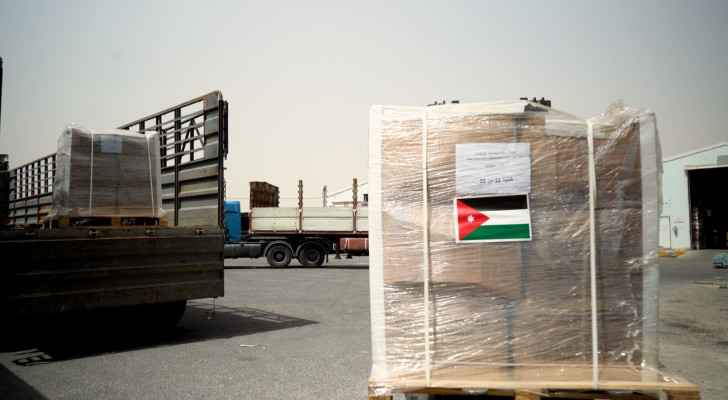 Jordanian aid sent to the war-torn Gaza Strip. (File photo) 