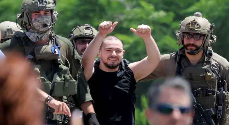 Almog Meir Jan after his release from captivity. (Photo: Reuters) 