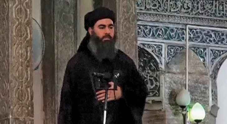 Abu Bakr al-Baghdadi speaking at the Great Mosque of al-Nuri in Mosul, Iraq. (July, 2014) 