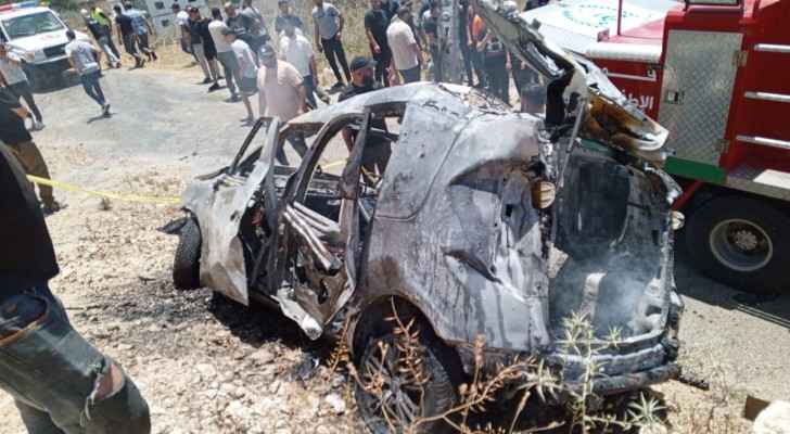 The car targeted by the Israeli Occupation in south Lebanon. 