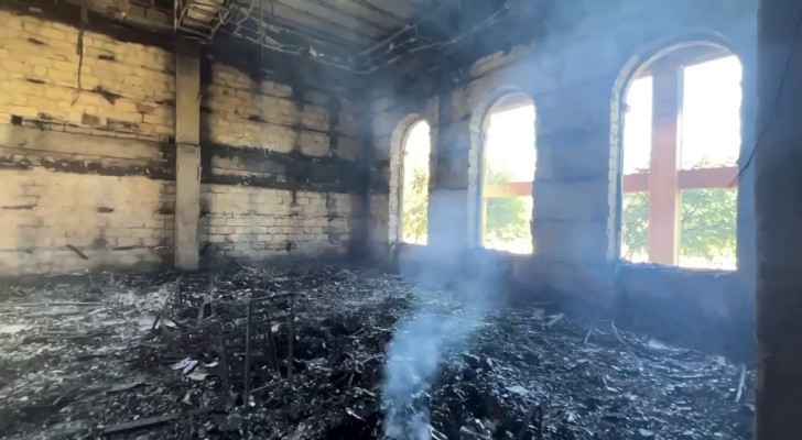 Picture showing a burned out synagogue in Derbent. (June 24, 2024) (Photo: AFP) 