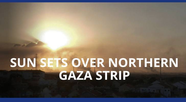 Sun sets over northern Gaza Strip