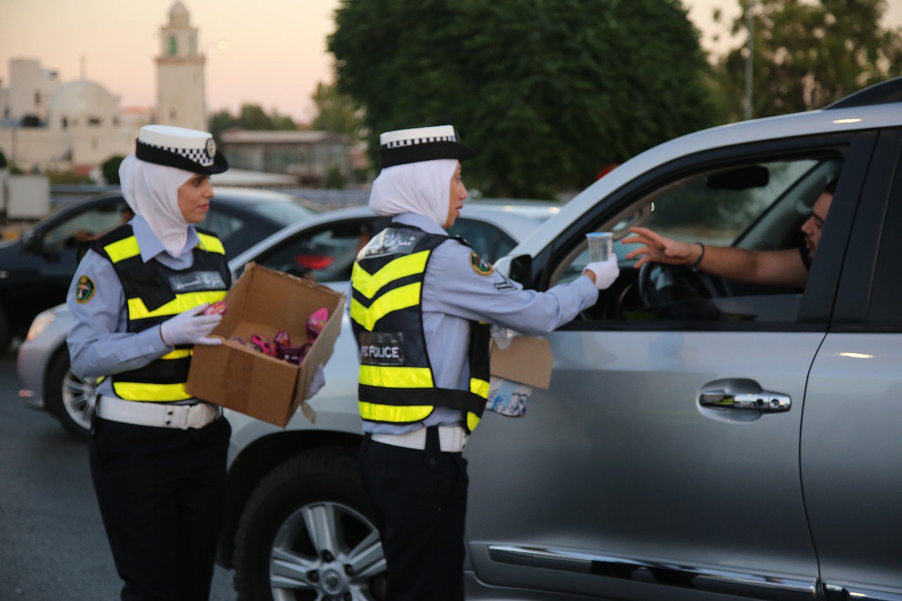 Female police women during Ramadan.